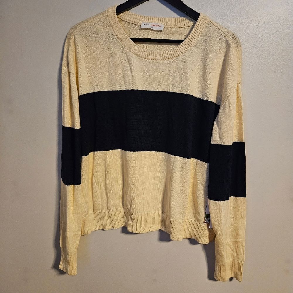 Known Supply Sweater Palmer Stripe Sun Fade Blue Stripe Organic Cotton Casual - Picture 12 of 12